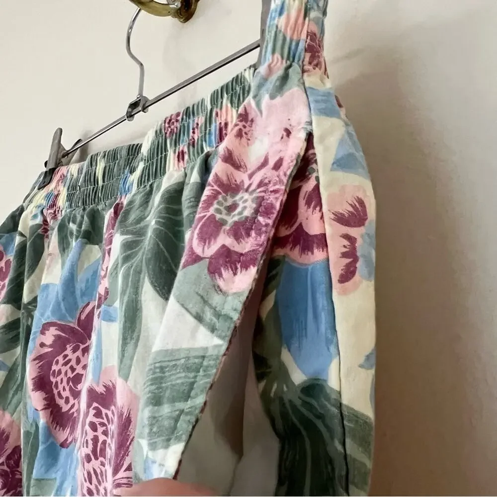 Vintage 90s High Waisted Floral Print Baggy Shorts